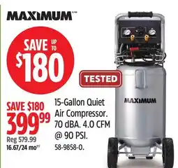 Canadian Tire Maximum 15-Gallon Quiet Air Compressor offer
