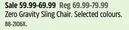 Canadian Tire Zero Gravity Sling Chair offer