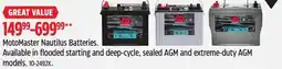 Canadian Tire MotoMaster Nautilus Batteries offer