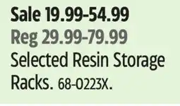 Canadian Tire Selected Resin Storage Racks offer