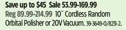 Canadian Tire Simoniz 10˝ Cordless Random Orbital Polisher or 20V Vacuum offer