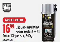 Canadian Tire Big Gap Insulating Foam Sealant with Smart Dispenser, 340g offer