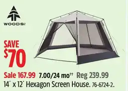 Canadian Tire WOODS 14´ x 12´ Hexagon Screen House offer