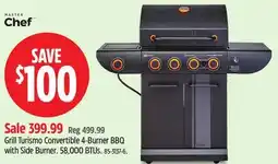 Canadian Tire Master Chef Grill Turismo Convertible 4-Burner BBQ with Side Burner offer
