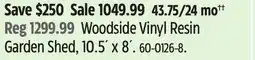 Canadian Tire Woodside Vinyl Resin Garden Shed offer