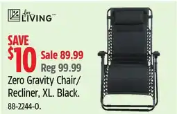 Canadian Tire Zero Gravity Chair/Recliner, XL. Black offer