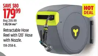 Canadian Tire Yardworks Retractable Hose Reel with 120ˈ Hose with Nozzle offer