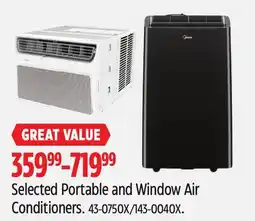 Canadian Tire Selected Portable and Window Air Conditioners offer