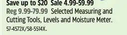Canadian Tire Selected Measuring and Cutting Tools, Levels and Moisture Meter offer