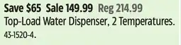 Canadian Tire Frigidaire Top-Load Water Dispenser, 2 Temperatures offer