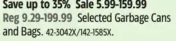 Canadian Tire Selected Garbage Cans and Bags offer