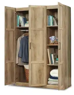 Canadian Tire 3-Door Shaker Wardrobe. Oak or white offer