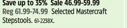 Canadian Tire Selected Mastercraft Steps/tools offer