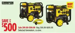 Canadian Tire Champion Selected Generators offer