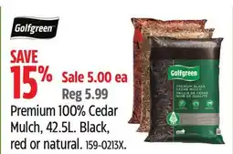 Canadian Tire Golfgreen Premium 100% Cedar Mulch offer