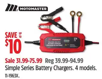 Canadian Tire Simple Series Battery Chargers offer