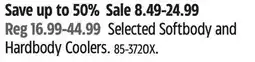 Canadian Tire OUTBOUND Selected Softbody and Hardbody Coolers offer