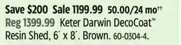 Canadian Tire Keter Darwin DecoCoat Resin Shed offer