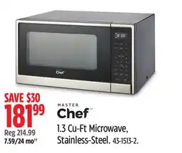 Canadian Tire MASTER Chef 1.3 Cu-Ft Microwave, Stainless-Steel offer