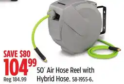 Canadian Tire 50' Air Hose Reel with Hybrid Hose offer