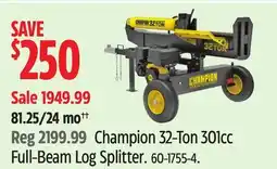 Canadian Tire Champion 32-Ton 301cc Full-Beam Log Splitter offer