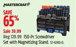 Canadian Tire MASTERCRAFT 150-Pc Screwdriver Set with Magnetizing Stand offer