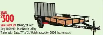 Canadian Tire True North Utility Trailer with Gate offer