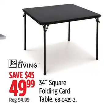 Canadian Tire 34˝ Square Folding Card Table offer