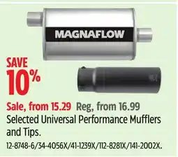 Canadian Tire Selected Universal Performance Mufflers and Tips offer