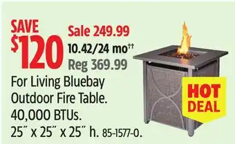 Canadian Tire For Living Bluebay Outdoor Fire Table offer