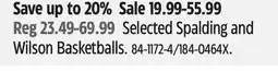 Canadian Tire Selected Spalding and Wilson Baskets offer
