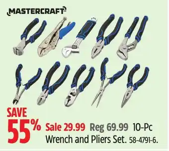 Canadian Tire Mastercraft 10-Pc Wrench and Pliers Set offer