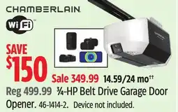 Canadian Tire CHAMBERLAIN Wi-Fi ¾-HP Belt Drive Garage Door Opener offer