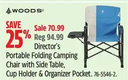 Canadian Tire Director's Portable Folding Camping Chair with Side Table, Cup Holder & Organizer Pocket offer