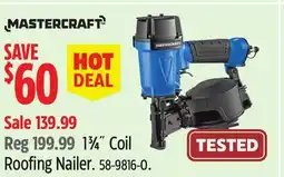 Canadian Tire MASTERCRAFT 1¼ Coil Roofing Nailer offer