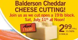 Fortinos BALDERSON CHEDDAR CHEESE offer