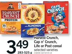 Fortinos HARVEST CRUNCH, CAP N' CRUNCH, LIFE OR POST CEREAL offer