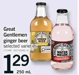 Fortinos GREAT GENTLEMEN GINGER BEER offer