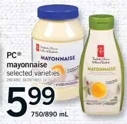Fortinos PC MAYONNAISE, 750/890 mL offer