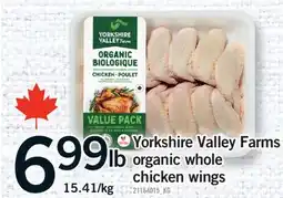 Fortinos YORKSHIRE VALLEY FARMS ORGANIC WHOLE CHICKEN WINGS offer