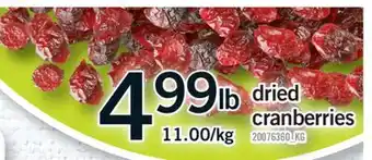 Fortinos DRIED CRANBERRIES offer