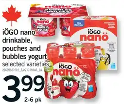 Fortinos IÖGO NANO DRINKABLE, POUCHES AND BUBBLES YOGURT offer