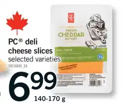 Fortinos PC DELI CHEESE SLICES offer