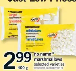 Fortinos NO NAME MARSHMALLOWS offer