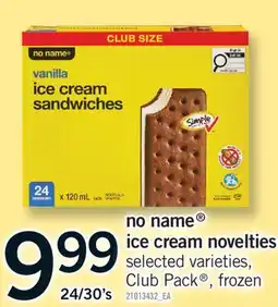 Fortinos NO NAME ICE CREAM NOVELTIES, 24/30'S offer