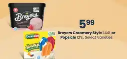 Fortinos BREYERS CREAMERY STYLE 1.44L OR POPSICLE 12'S offer