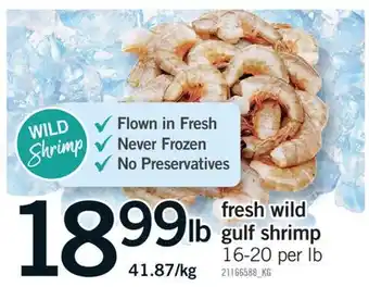 Fortinos FRESH WILD GULF SHRIMP, 16-20 PER LB offer