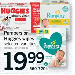 Fortinos PAMPERS OR HUGGIES WIPES, 560-720'S offer