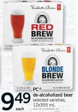 Fortinos PC DE-ALCOHOLIZED BEER offer