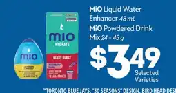 Fortinos MIO LIQUID WATER ENHANCER, 48 ML MIO POWDERED DRINK MIX offer